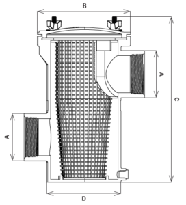 70WS-SISO-400-C – Arctic Steel Strainer – SISO