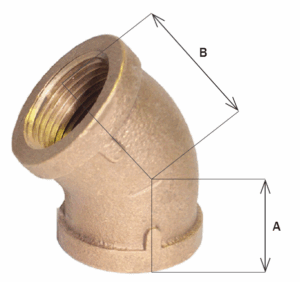 00102011 – Codos de bronce – 45 grados