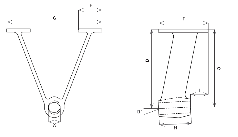 Strut Drawing VS51 300 – Bronze Vee Struts - Hydrasearch Company